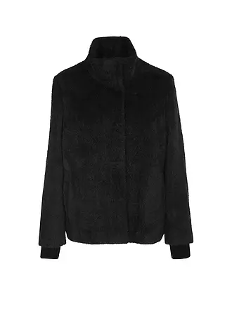 COMMA | Jacke in Felloptik | schwarz